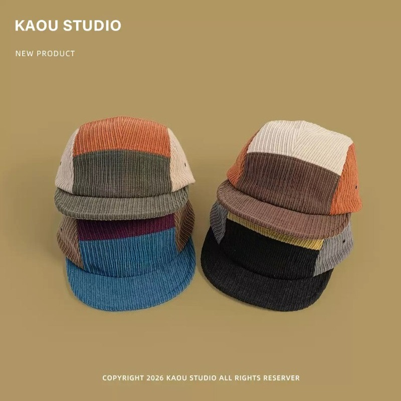 Men Women Color Block Corduroy - огляд і ціна Corduroy Cap 5 Panel